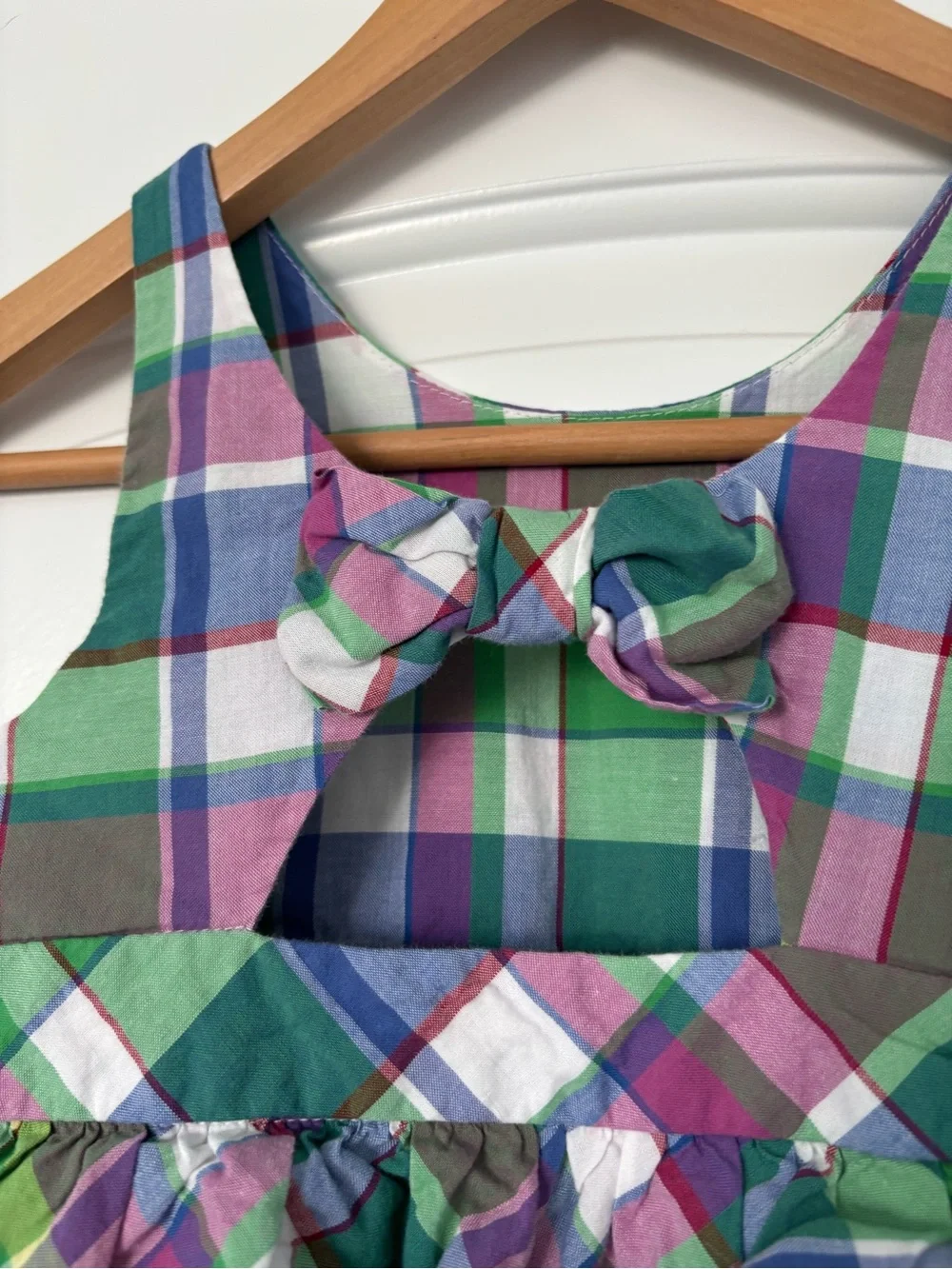 Ralph Lauren girls size 7 Cotton Madras plaid Ruffled Dress